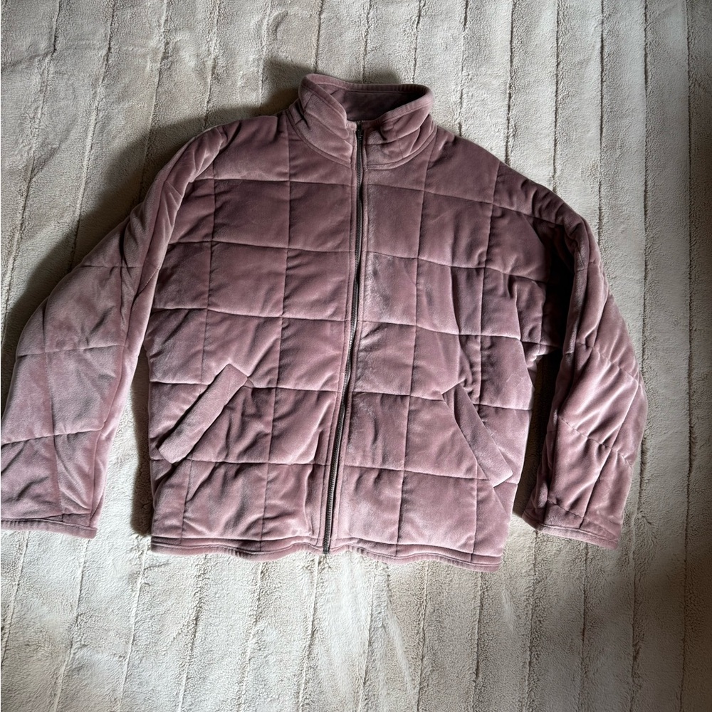 🥳 *SALE* Women's Quilted Velvet Jacket, Pink, Size Small